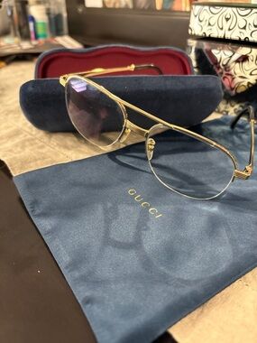 Gucci Gold Aviator Glasses